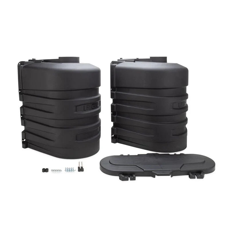 PROPANE TANK COVER DOUBLE 20LB BLACK
