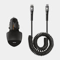 PRO APPLE CHARGING KIT SINGLE PORT 20W PD CAR CHARGER & 6FT COILED LIGHTNING TO C CABLE