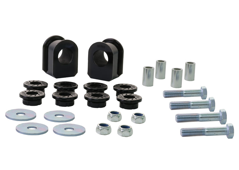 Sway bar - mount and link bushings 10 Bushings 4 Tubes 4 Bolts 4 Washers 4 Nuts Grease