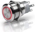 SWITCH PUSH BUTTON ON/OFF SS RED IL
