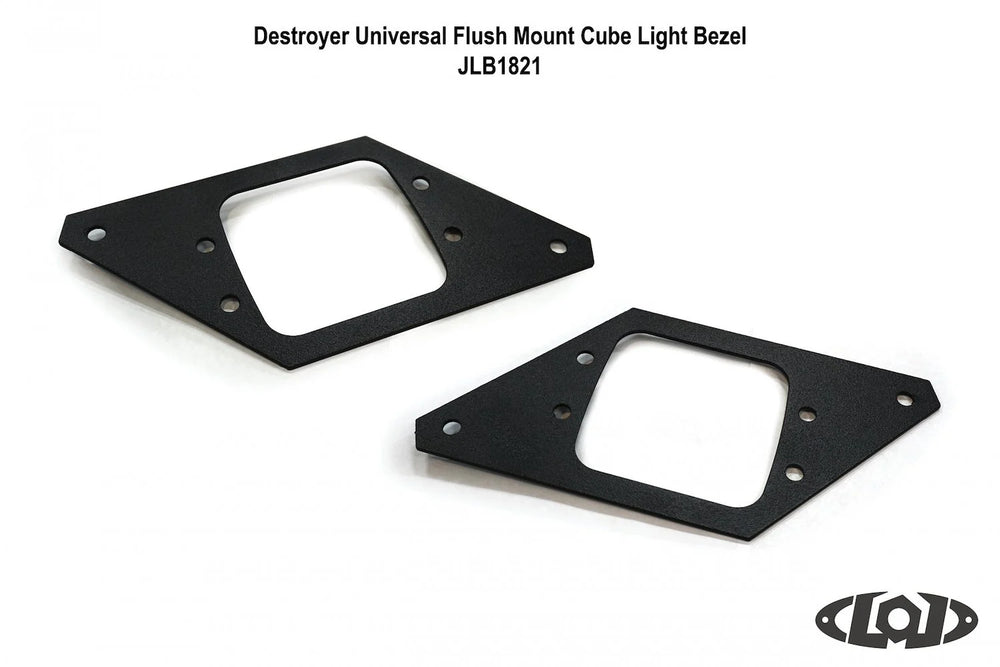 ~(4 lbs. 10X8X4)~ JL Destroyer Rear Light Bezel Fits Rigid D-Series Flush Mount lights Bare Steel 2018-20xx Jeep JL Wrangler