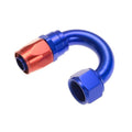 10 180 DEGREE FEMALE ALUMINUM HOSE END RED&BLUE