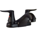 CATALINA 2HANDLE LOW ARC LAVATORY FAUCET MATTA BLK W/MATTE BLK BLADE LEVER HANDLES