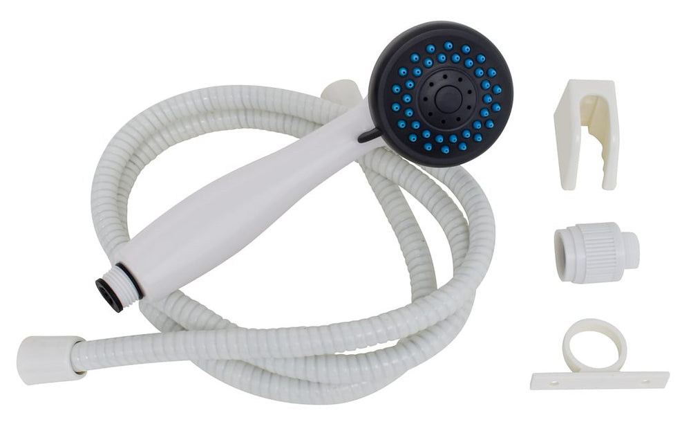 SHOWER HEAD KIT 3 FUNCTION HANDHELD FLOW CTRL 60IN SS HOSE WHITE