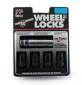 12MM X 1.25 4 LUG KIT SMALL DIAMETER BLACK CHROME (LUGS & KEY)