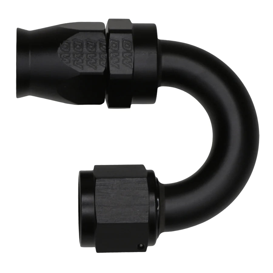 DeatschWerks 10 AN Female Flare Swivel 180-degree Hose End CPE anodized DW titanium
