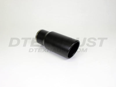 BLACK POWDER COATED 5IN ROLLED SLANT 12IN BLK EXHAUST TIP 4.00IN ID / 5.00IN OD