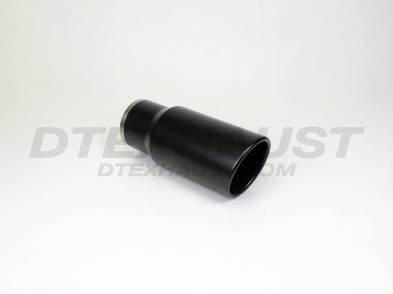 BLACK POWDER COATED 5IN ROLLED SLANT 12IN BLK EXHAUST TIP 4.00IN ID / 5.00IN OD