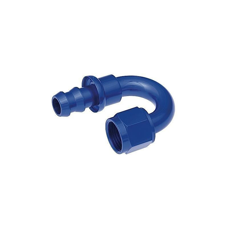 12 180 DEGREE AN/JIC HOSE END PUSH LOCK BLUE