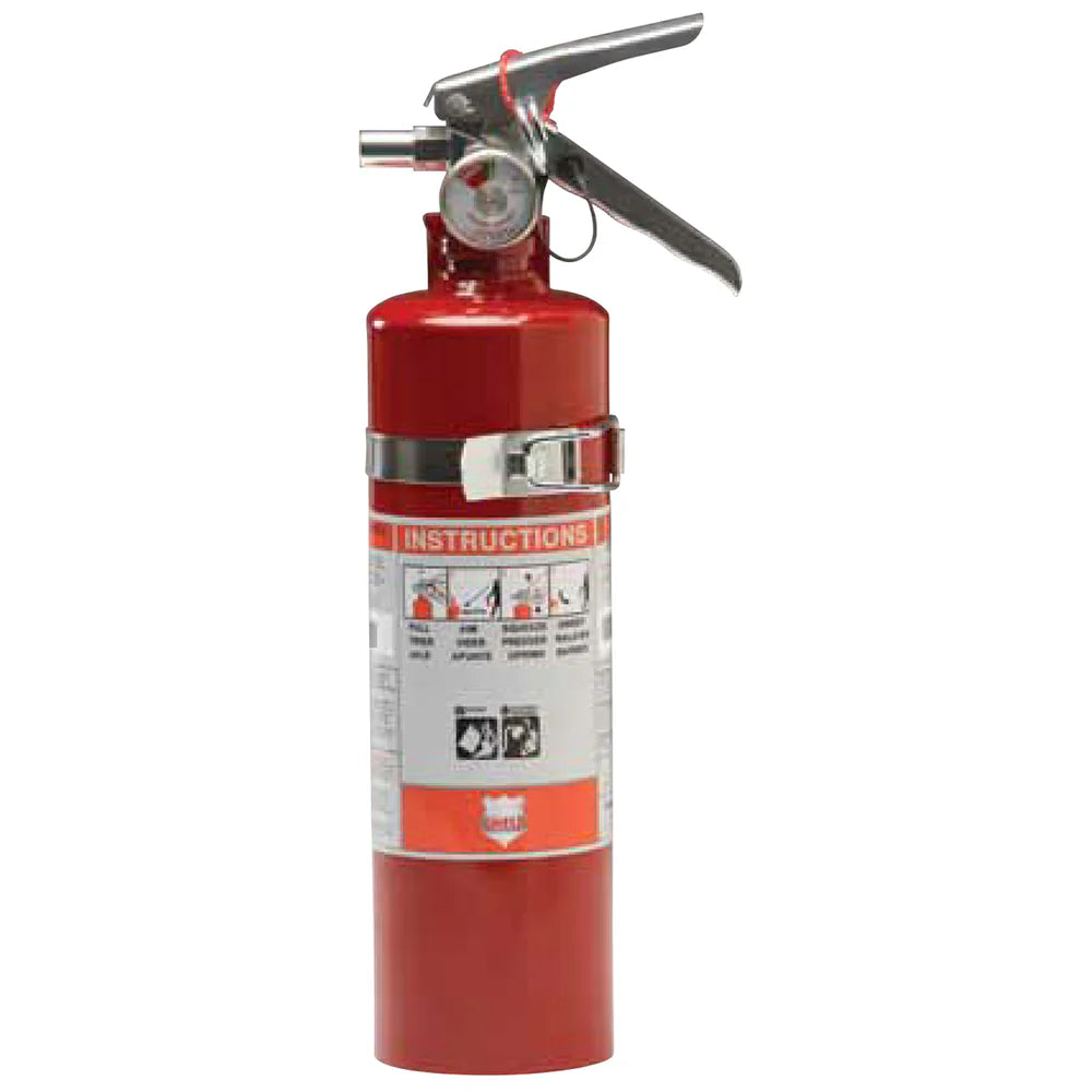 SHIELD FIRE PROTECTION SINGLE USE 2.5 LB. 10BC FIRE EXTINGUISHER W/ VEHICLE BRACKET