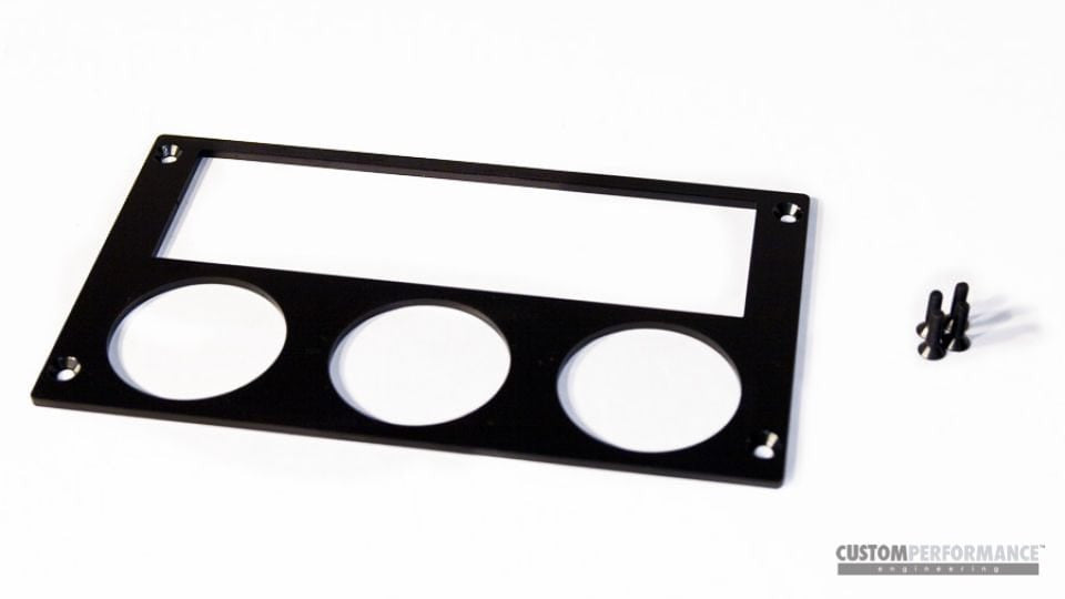 cp-e Ford Mustang 87-93 Billet Radio Gauge Pod Bezel Three 2 1/16th Gauges