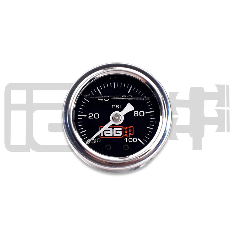 IAG Performance 0-100 PSI Liquid Filled Fuel Pressure Gauge (Black Face)