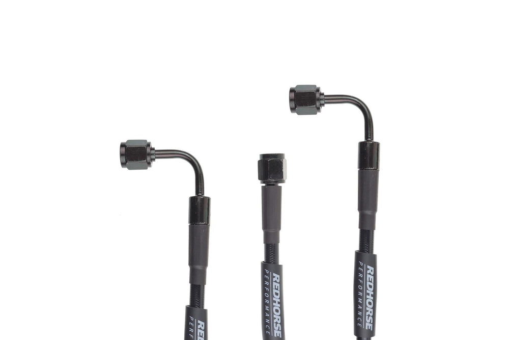 STRAIGHT 4 TO 90 DEGREE 4 13IN PREASSEMBLED BRAKE LINEBLACK