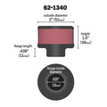 K&N 0.625 inch ID 2 inch OD 1.5 inch H Clamp On Crankcase Vent Filter