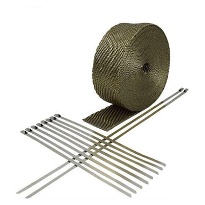 EXHAUST WRAP KIT INCLUDES STAINLESS STEEL LOCKING TIES AND INSTRUCTION SHEET
