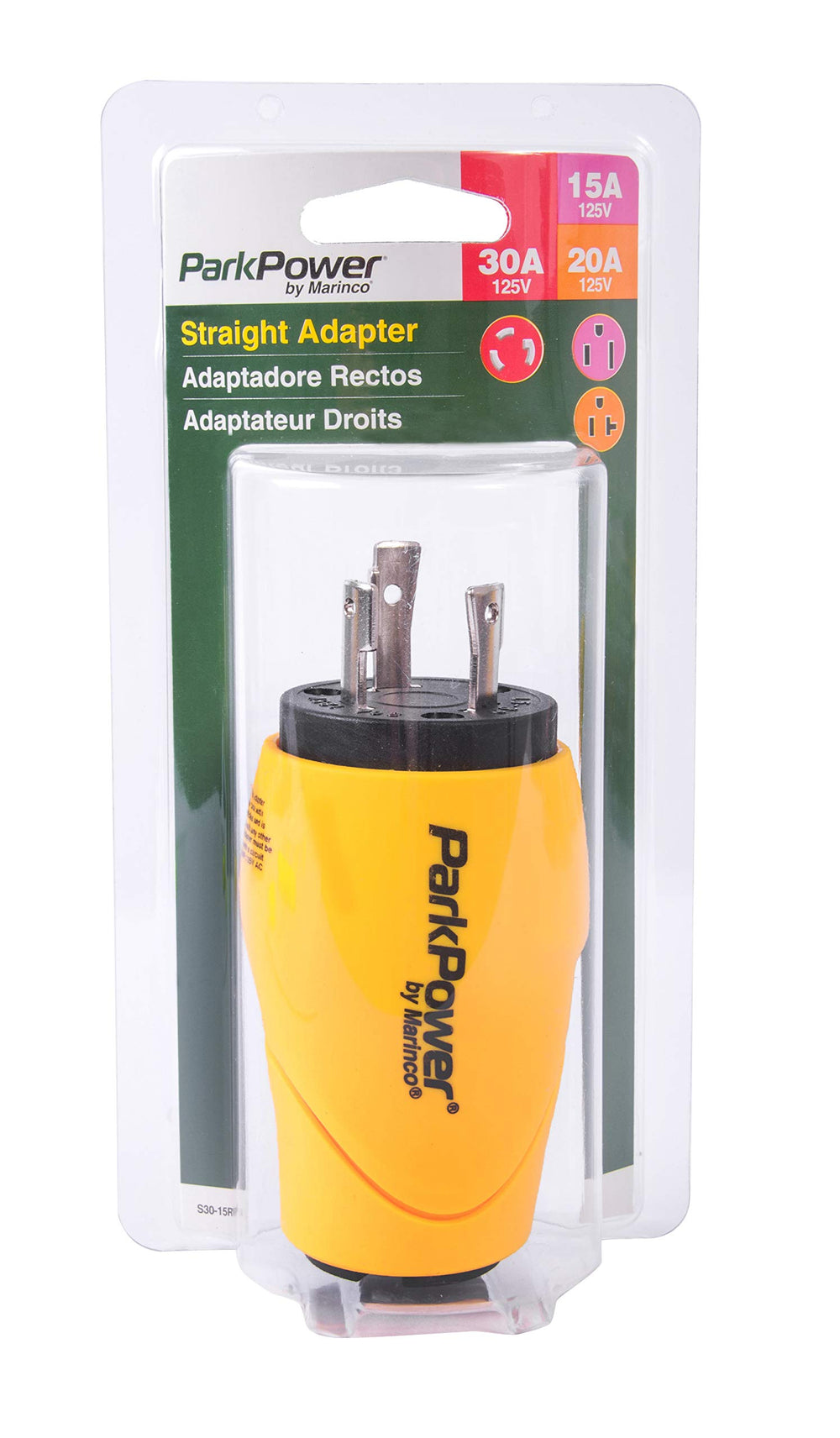 STRAIGHT ADAPTER PARK POWER 30A MALE LOCKING TO 15/20A FEMALE STRAIGHT