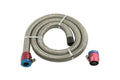 Braided Steel Fuel Line Kit 3/8 Inch x 3 Foot Fits Carburetted Applications Mr Gasket