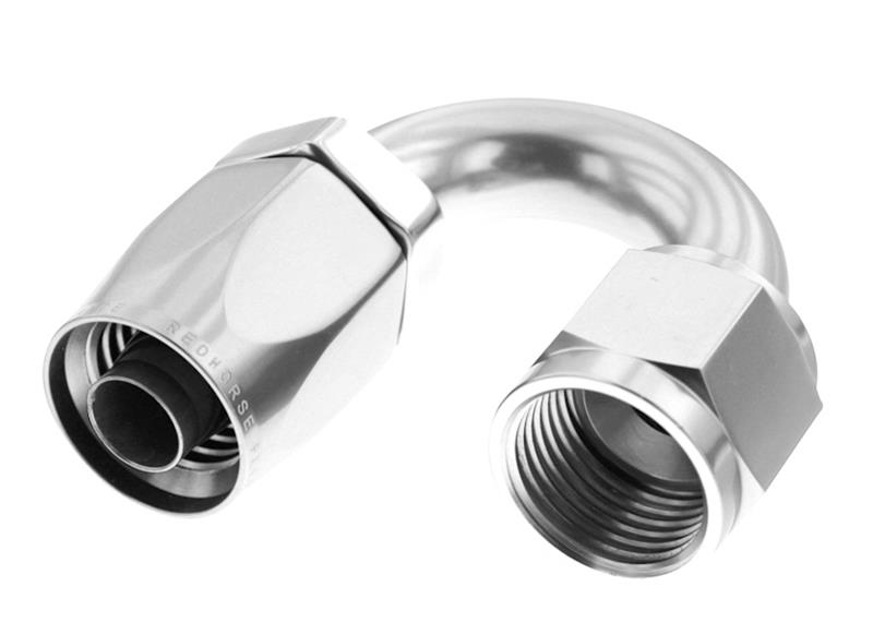 10 180 DEG FEMALE ALUMINUM HOSE END NONSWIVEL CLEAR