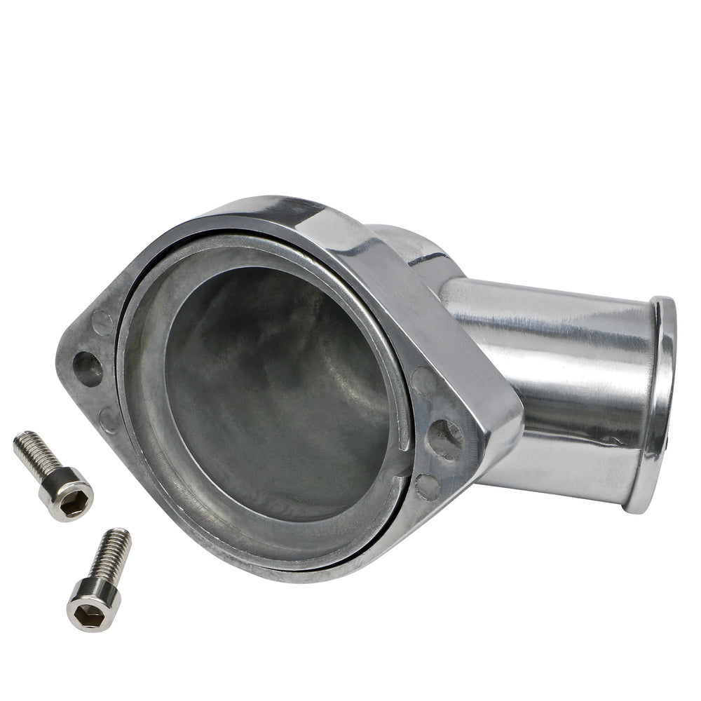 9715 CHEVY LS (GENIII/IV) V8 ALUMINUM WATER NECK 30 DEGREE SWIVEL DESIGN CHRO