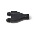 Russell Performance Billet Y-Block Adapter 3/8in SAE Quick Disconnect (2) -6AN Male Flare Black