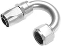 06 180 DEGREE FEMALE ALUMINUM HOSE END CLEAR