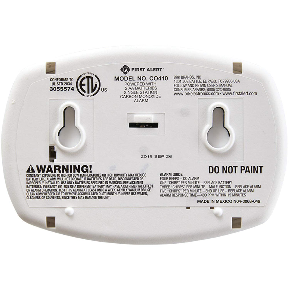 BATTERY POWERED CO ALARM WITH REPLA