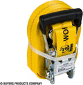 30 FT YELLOW COMMERCIAL GRADE RATCHET STRAP WITH RUBBER GRIPS J HOOKS