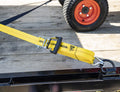 30 FT YELLOW COMMERCIAL GRADE RATCHET STRAP WITH RUBBER GRIPS J HOOKS