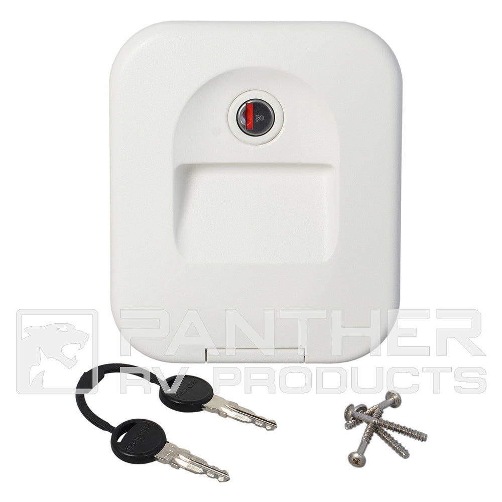 WATER FILLER DOOR LOCK W/KEY WHITE (SC200/C2224)