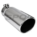 BOLTON & WELD ON 4.5INX15IN ROLLED SLANT DIESEL EXHAUST TIP 3.5IN ID /4.5IN OD