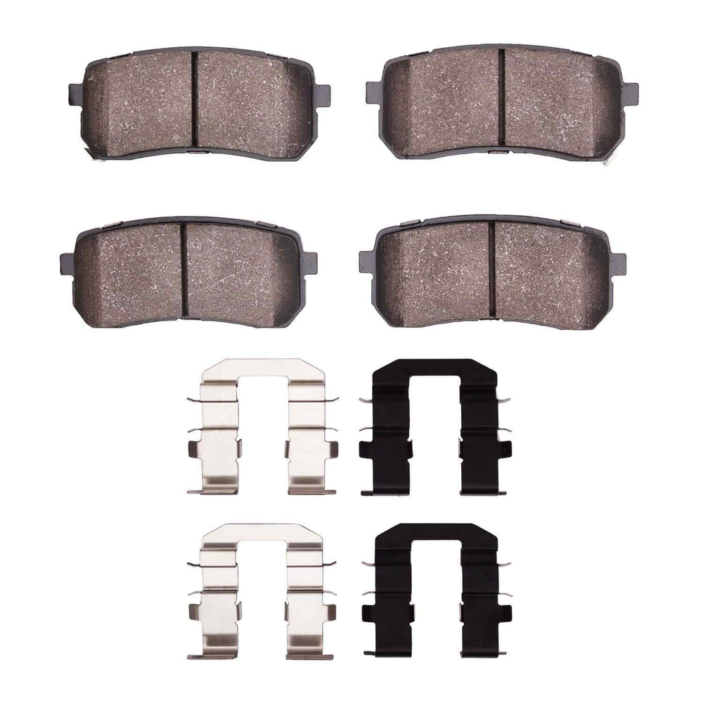 R1 07-20 Kia Veracruz Rear Semi Met Brake Pads and Hardware Kit