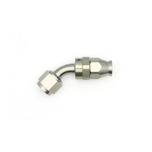 DeatschWerks 8AN Female Flare Swivel (Incl Ferule/Olive) 150-degree Hose End PTFE
