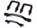 This black windshield tie down kit from Rugged Ridge fits 97-06 Jeep Wrangler.