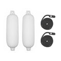 6IN X 22IN BG FENDER 2 PK.WHITE W/BLK ROPE