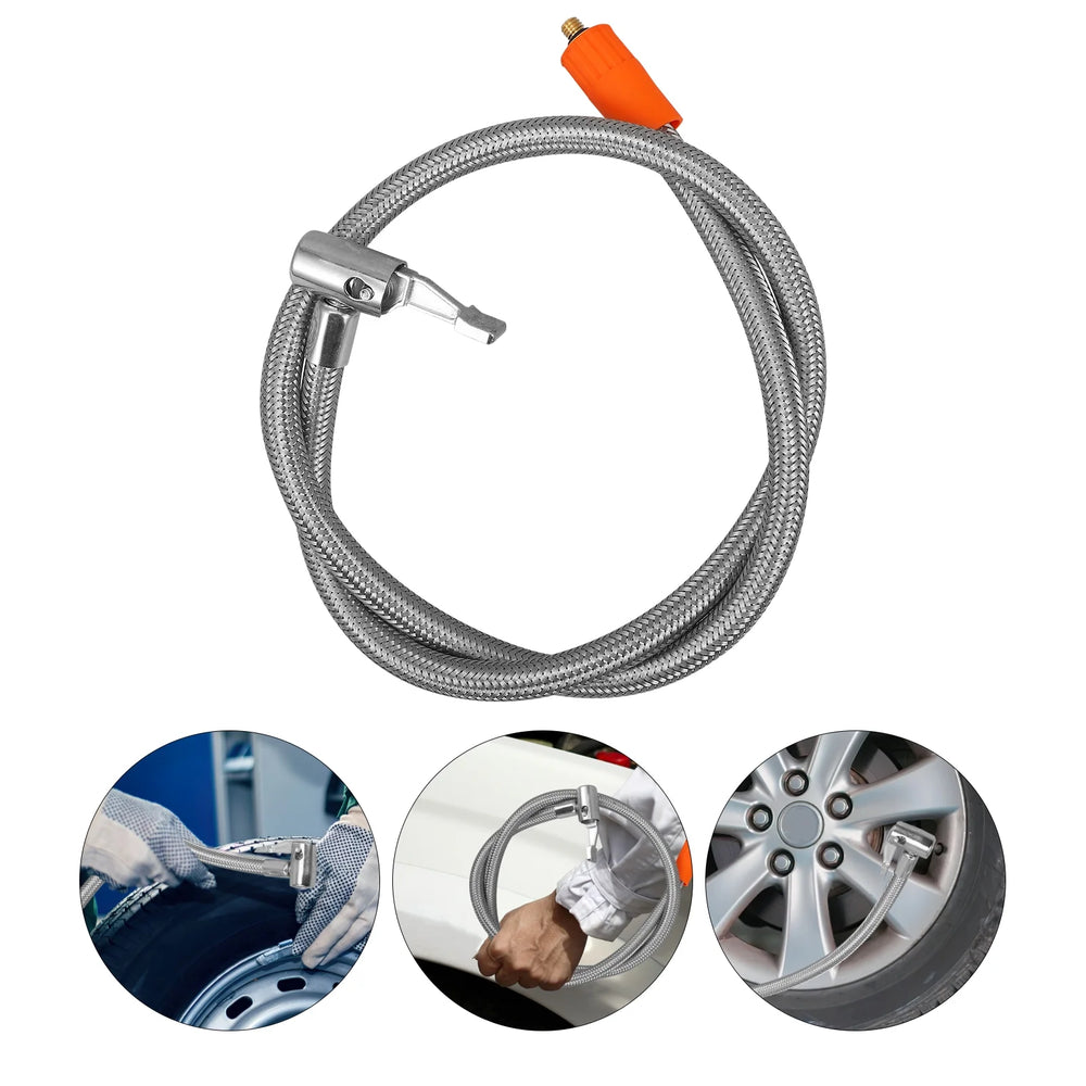 24IN BY 3/8IN S.S. LEADER HOSE (3/8IN M TO 3/8IN M NPT SWIVEL)