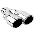 DUAL OVAL ROUND SS EXHAUST TIP 2.25IN ID / 3.50INX3.00IN OD