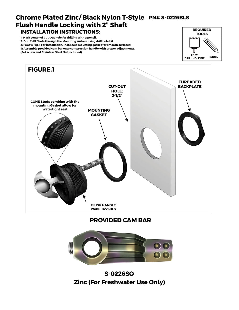 WHITECAP IND black auto part