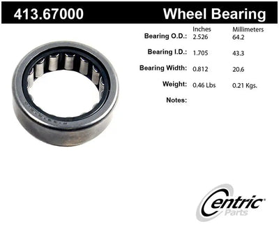 Centric Premium Cylindrical Roller Bearing - Rear