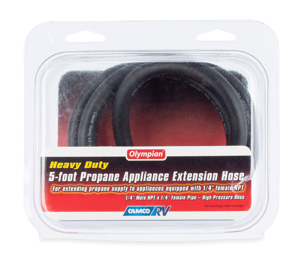 CAMCO LP APP EXT HOSE5FT 1/4IN MALE PIPE X 1/4IN FEMALE PIPE CLAM
