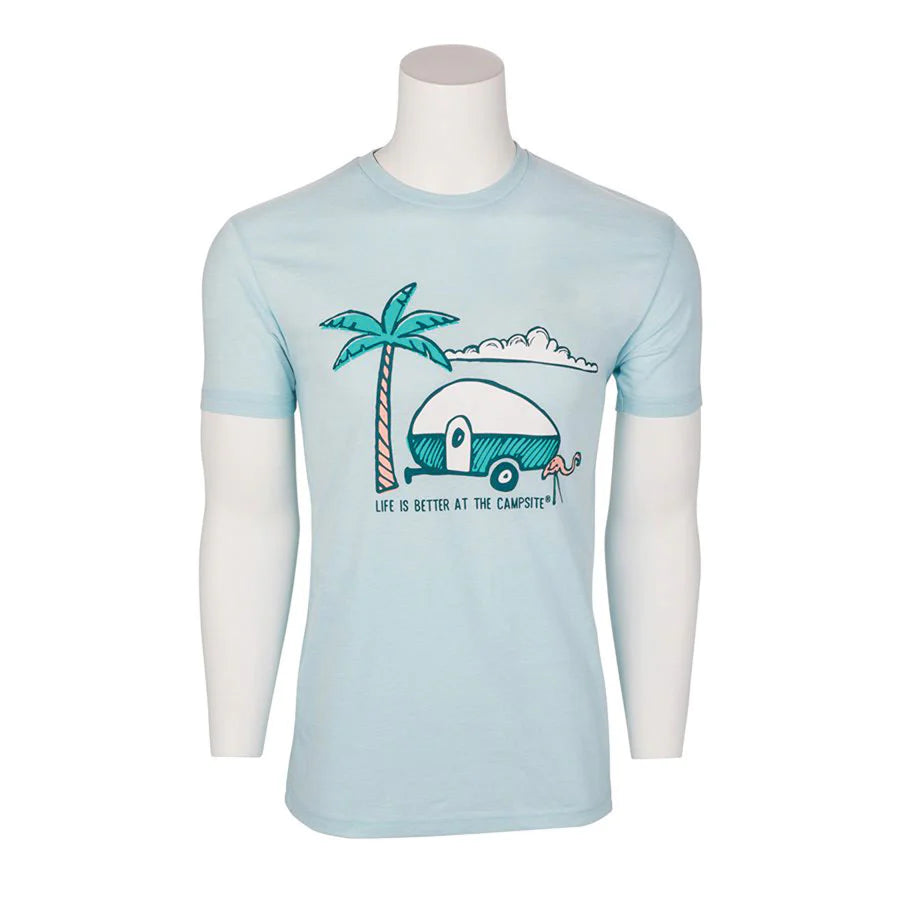 LIBATC SHIRT ICE BLUE PALM TREE M