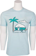 LIBATC SHIRT ICE BLUE PALM TREE M