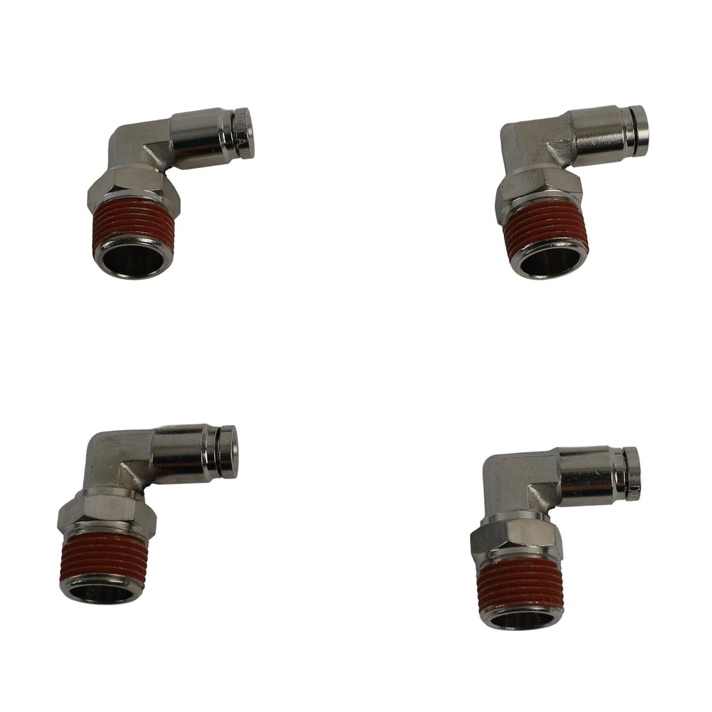 3/8 NPT(M) TO 1/4 AIRLINE 90 DEGREE SWIVEL ELBOW FITTING (4 PCS) DOT APPROVED