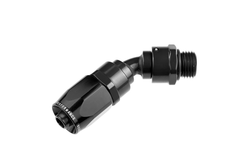 08 AN 45 DEGREE HOSE END WITH 08 ORB MALE ENDBLACK
