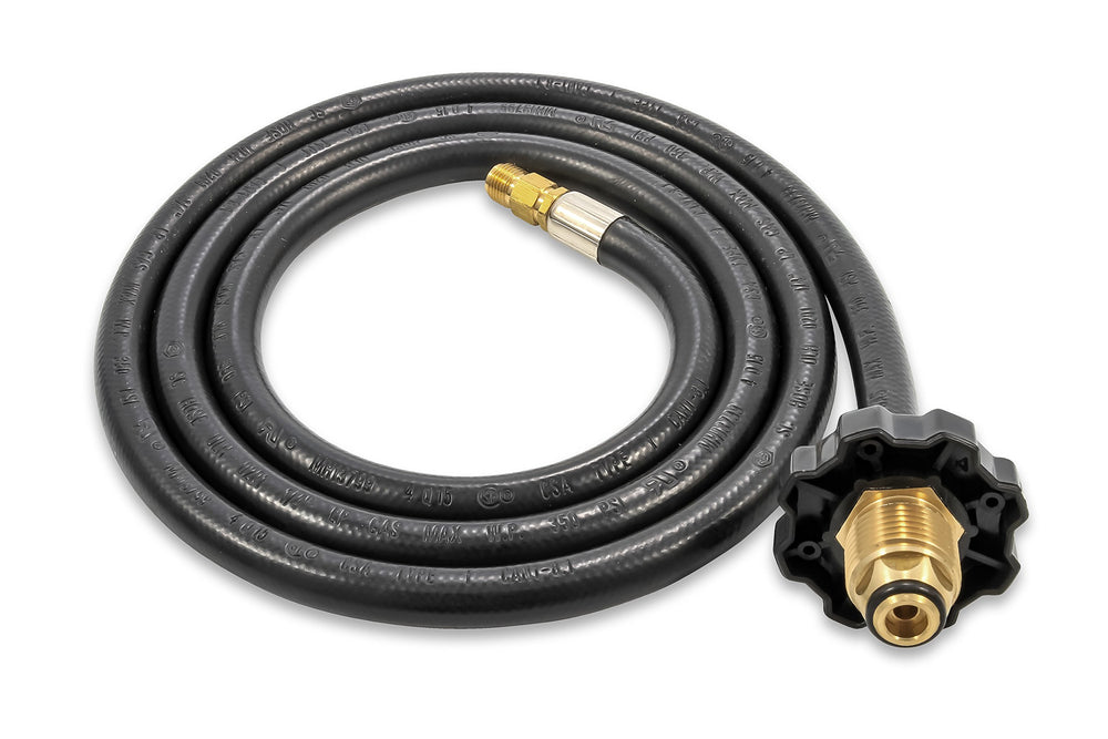 PROPANE SUPPLY HOSE 5FT POLX1/4IN MALE INV. FLARE CONN CLAM