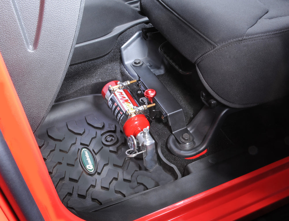 DV8 Offroad 2007-2018 Fire Extinguisher / Flashlight Floor Mount Bracket Kit