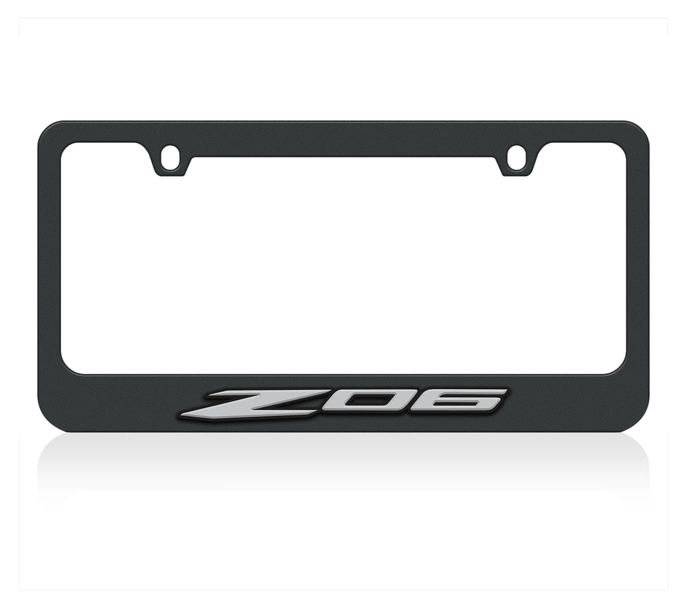 2023 CORVETTE C8 Z06 LIGHT LOGO (INC 73012B) BLACK LICENSE PLATE FRAME