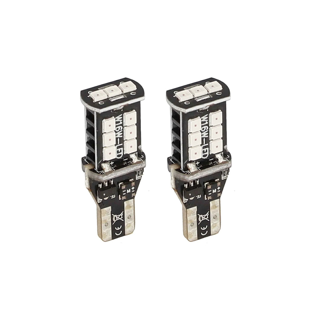 T15 RED LED BULBS WITH INTEGRATED INTERNAL CANBUS SYSTEM