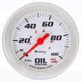 2.0 Dia Oil Pressure Gauge Silver  0-100psi