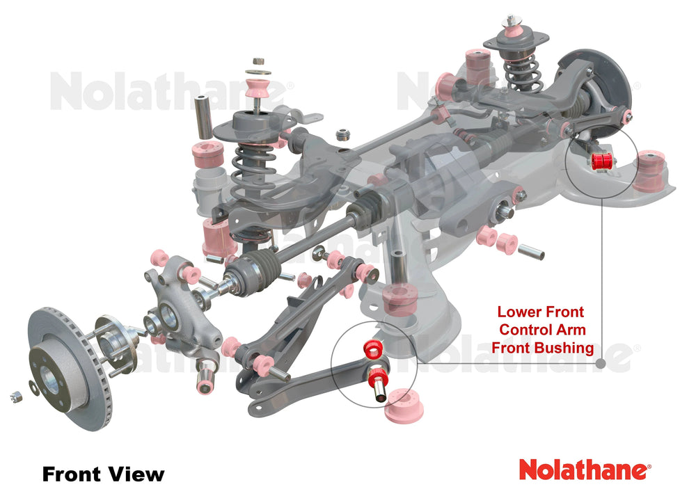 Control arm - lower front inner bushing 2 Shell Bushings 2 Tubes Grease