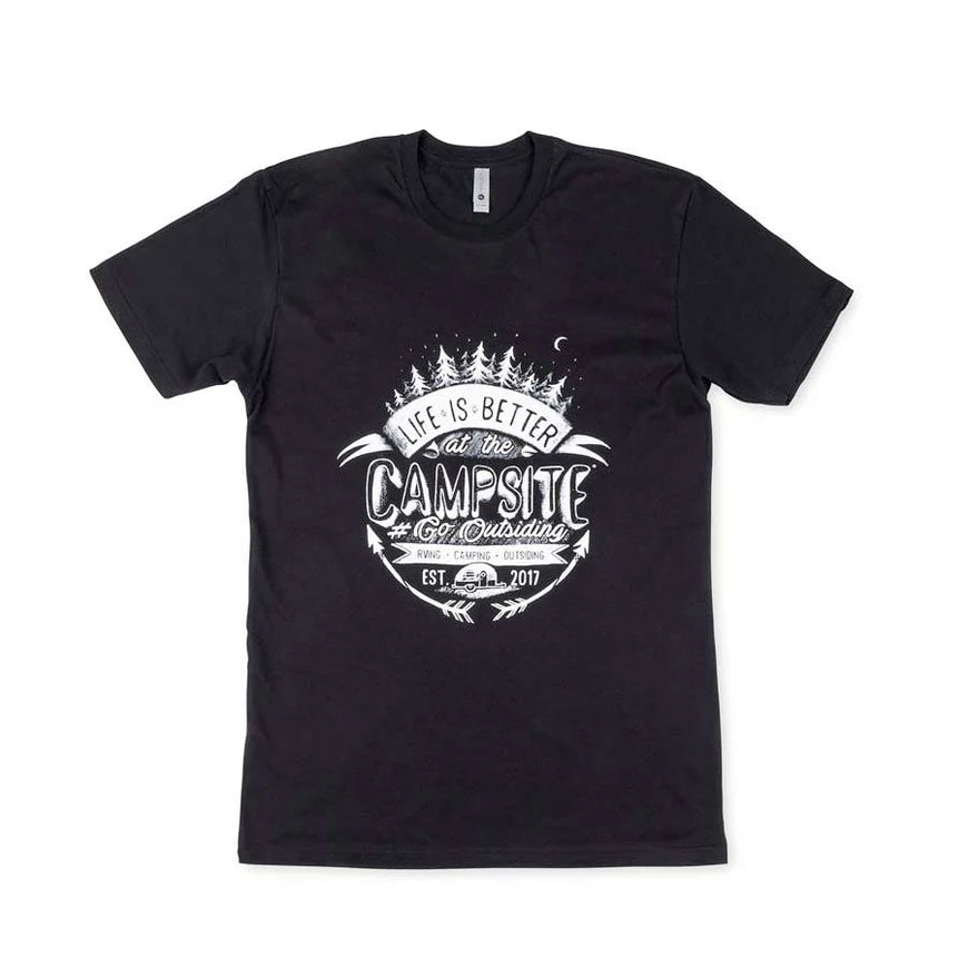 LIFE IS BETTER AT THE CAMPSITE SHIRT CHALK EMBLEM BLACK XXLARGE